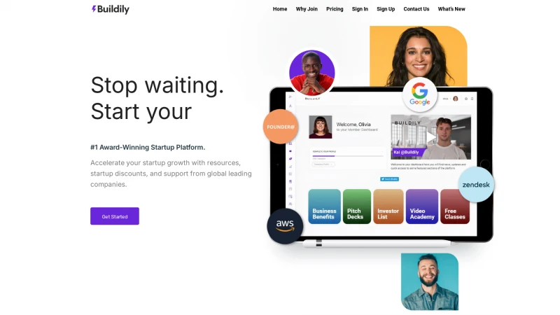 Homepage of buildily