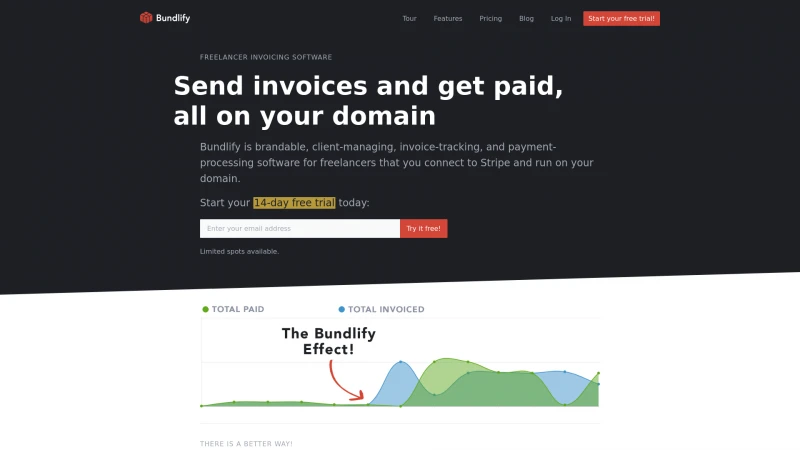 Homepage of bundlify