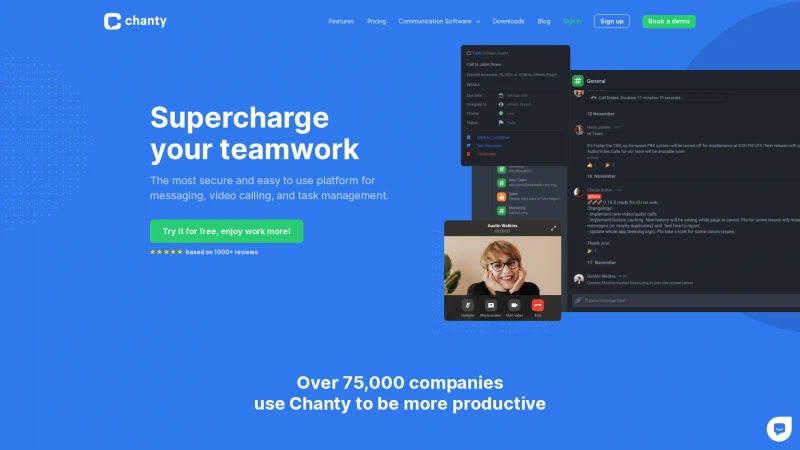 Homepage of chanty