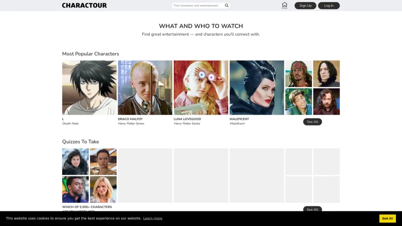 Homepage of charactour