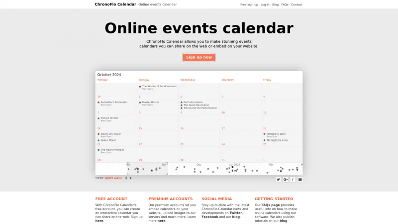 Homepage of chronoflocalendar