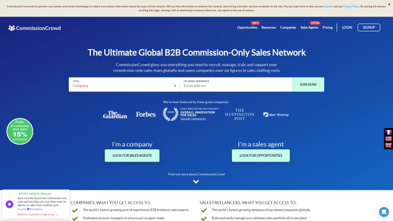 Homepage of commissioncrowd