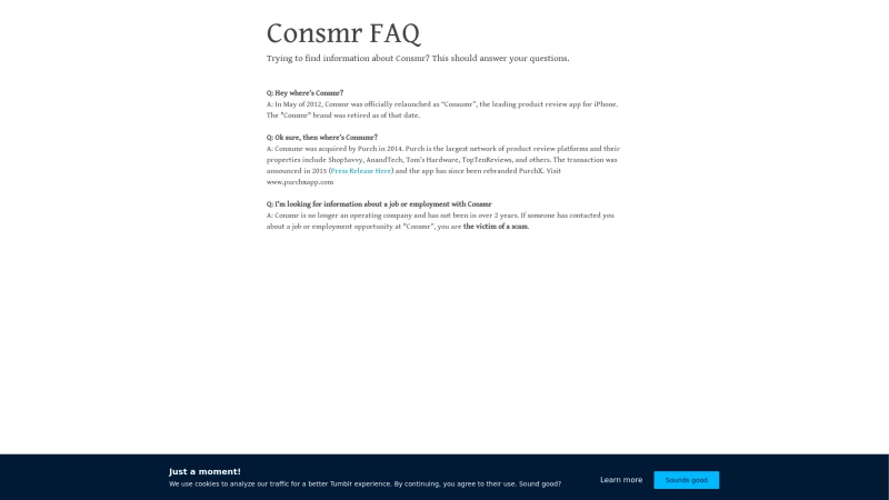 Homepage of consmr