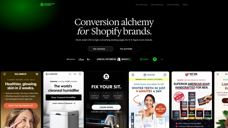 Homepage of conversionalchemy