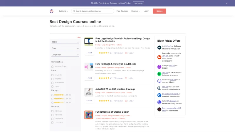 Homepage of designcourses