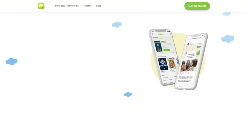 Homepage of easypeasyapp