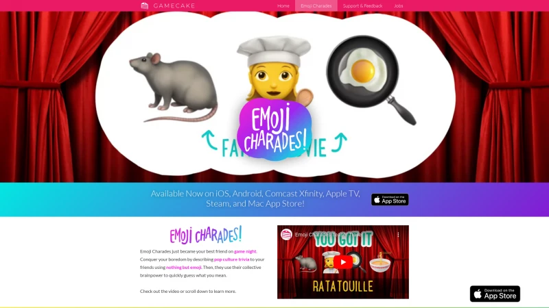 Homepage of emojicharadesgame