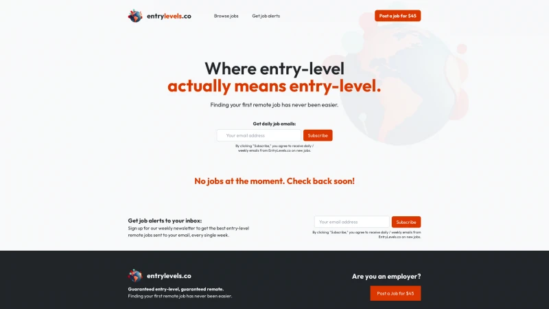 Homepage of entrylevels