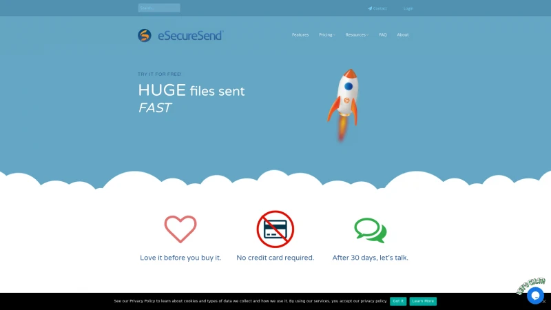 Homepage of esecuresend