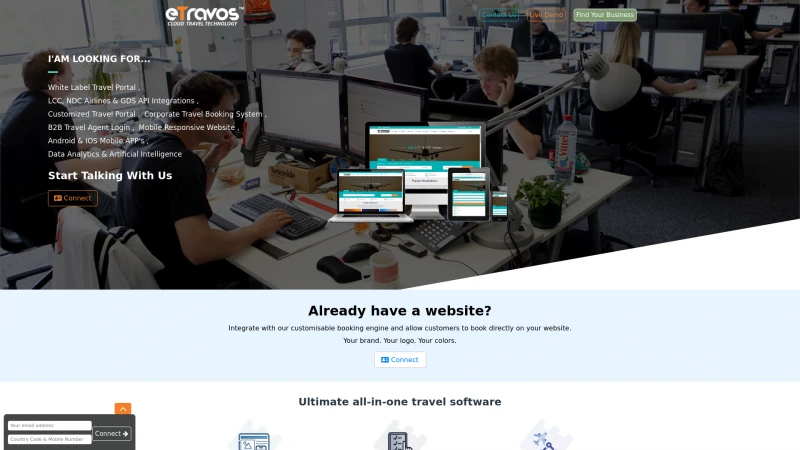 Homepage of etravos