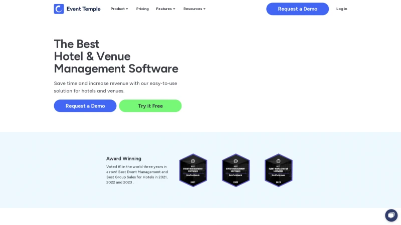 Homepage of eventtemple