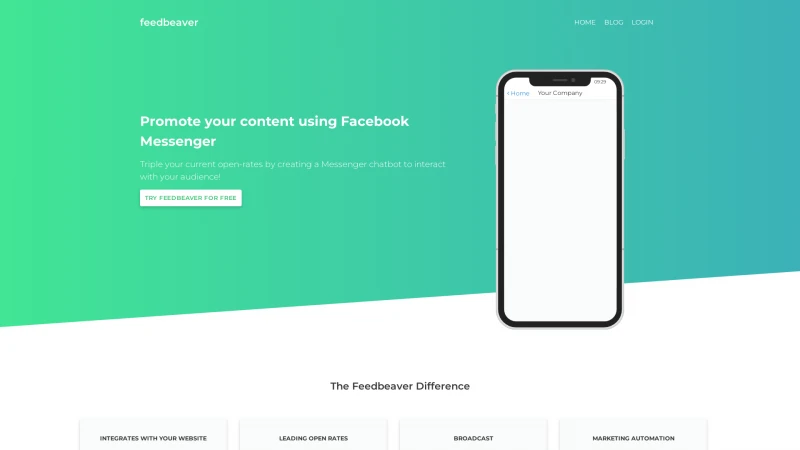 Homepage of feedbeaver