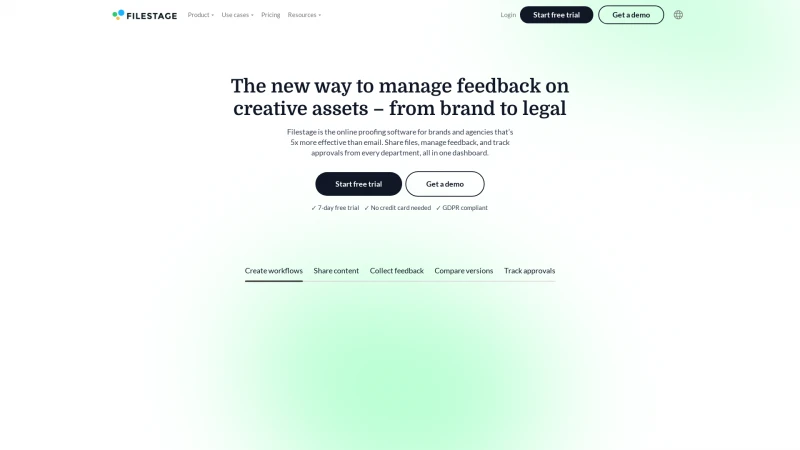 Homepage of filestage