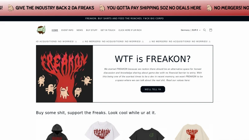 Homepage of freakon