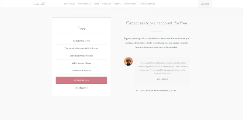 Homepage of freelancelift