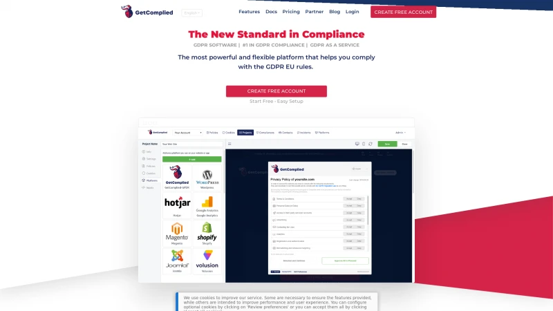 Homepage of getcomplied