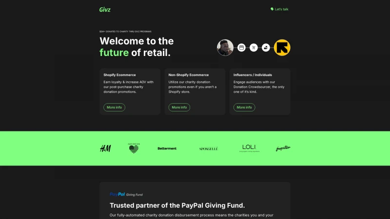 Homepage of givz