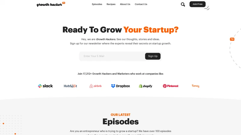 Homepage of growthhacker