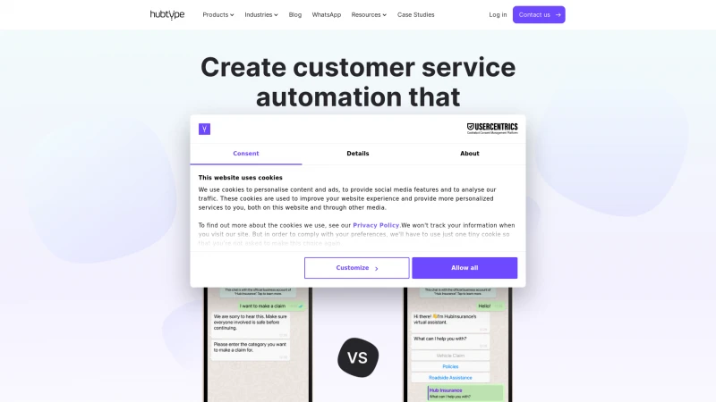 Homepage of hubtype