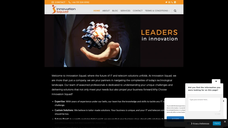 Homepage of innovationsquad