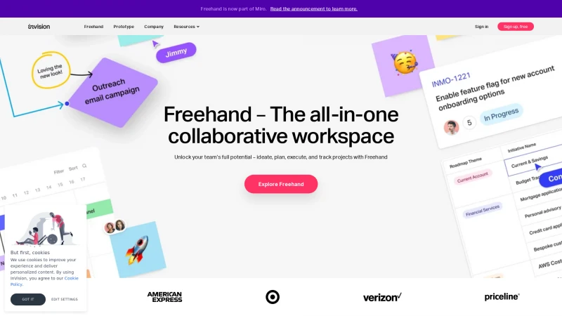 Homepage of invisionapp