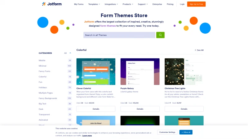 Homepage of jotform