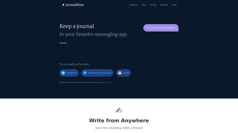 Homepage of journalflow