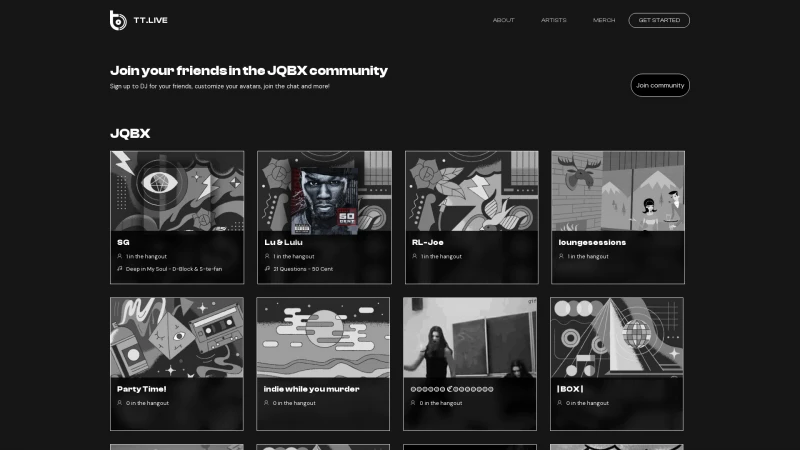 Homepage of jqbx