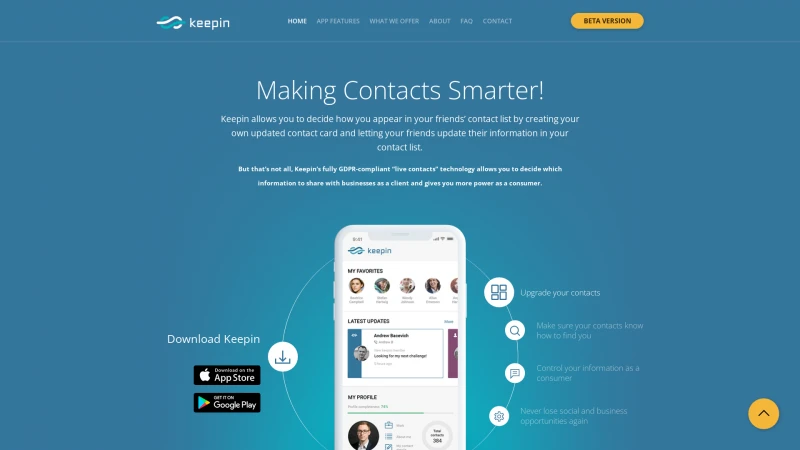 Homepage of keepin