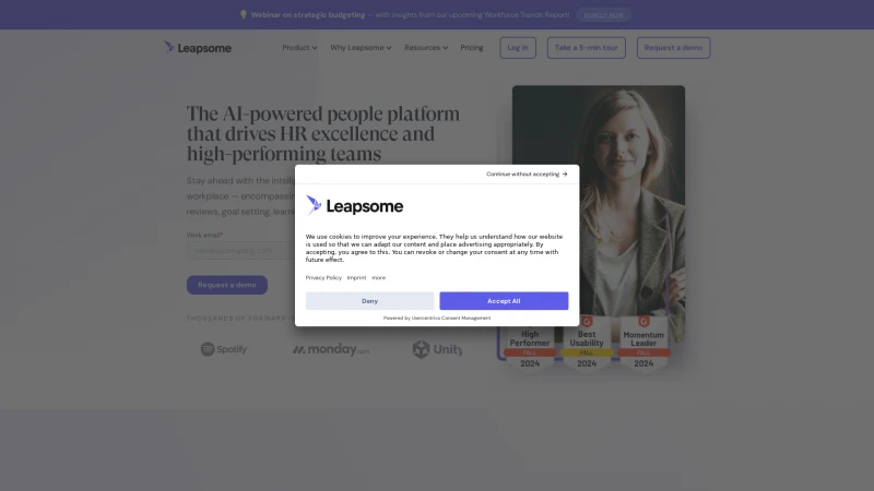 Homepage of leapsome