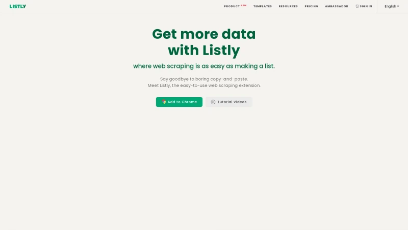 Homepage of listly