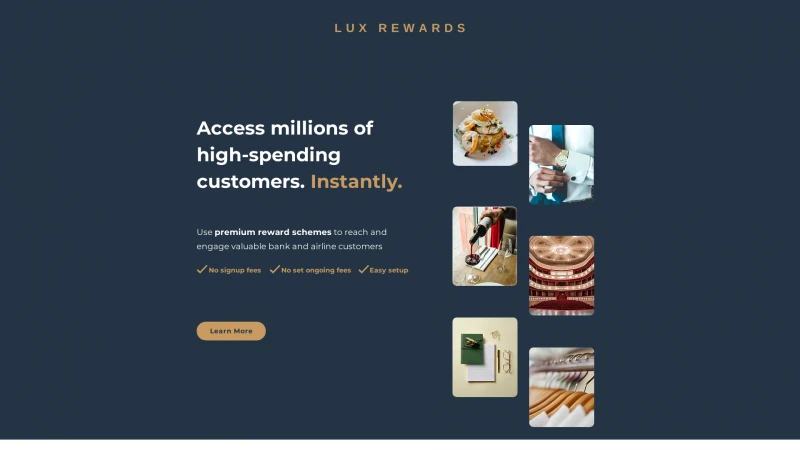 Homepage of luxrewards