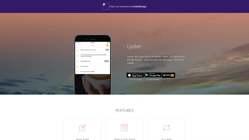 Homepage of lyster