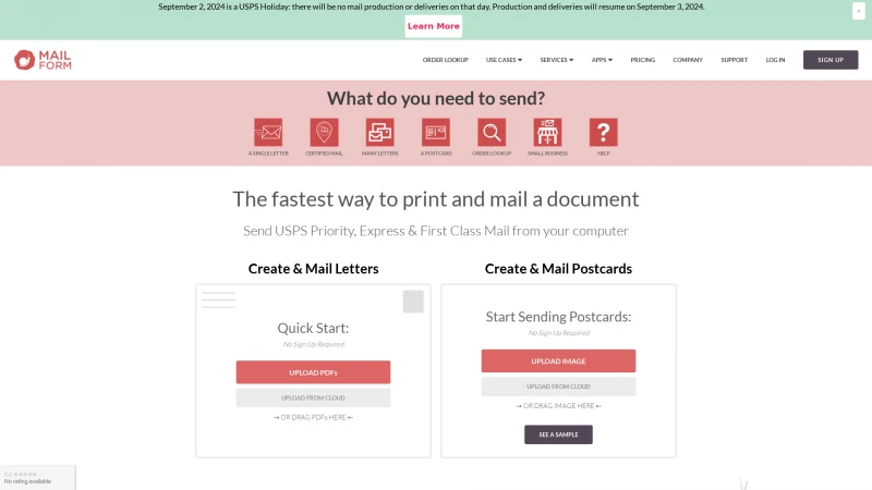 Homepage of mailform