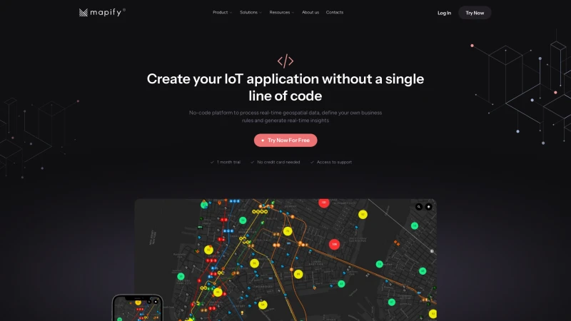 Homepage of mapify