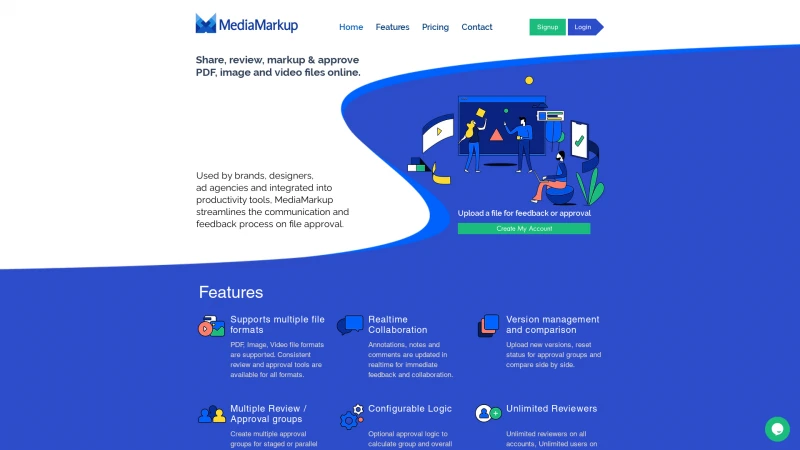 Homepage of mediamarkup