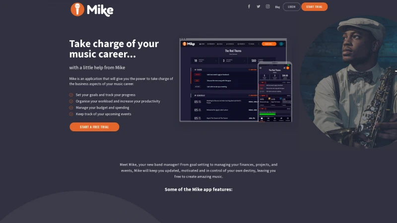 Homepage of mikeapp