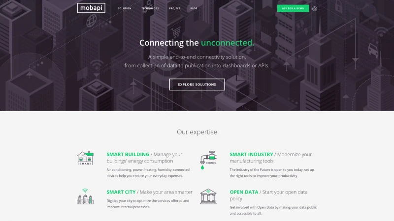 Homepage of mobapi