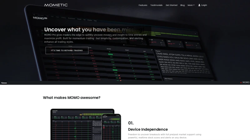 Homepage of mometic