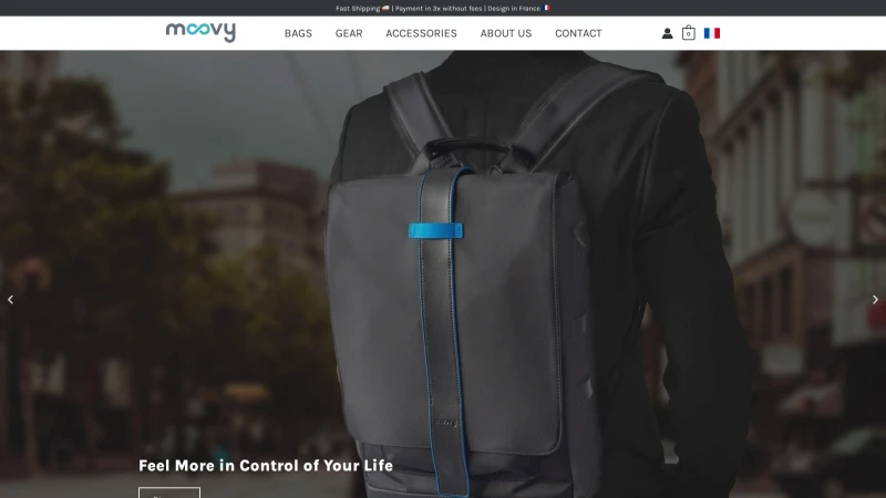 Homepage of moovybag