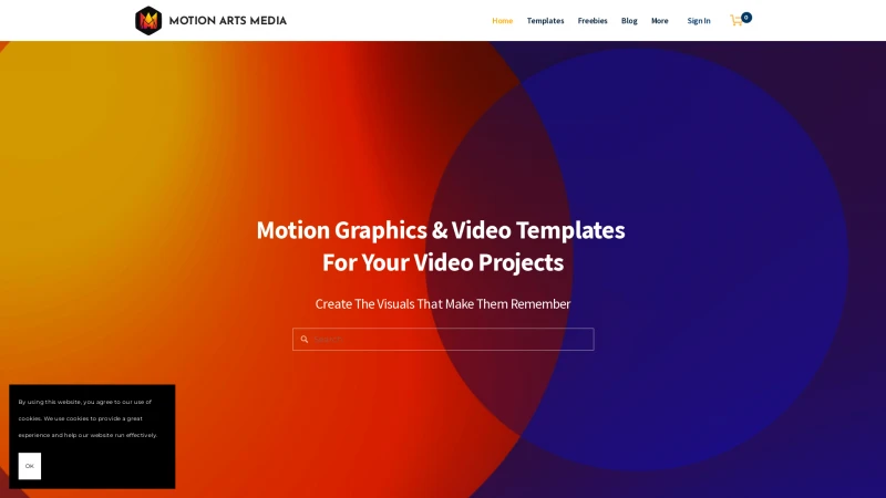 Homepage of motionartsmedia