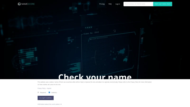 Homepage of namescore