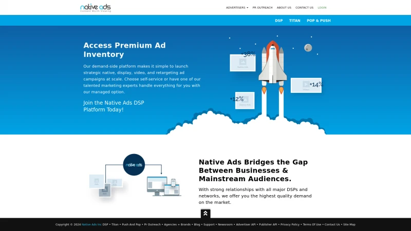 Homepage of nativeads