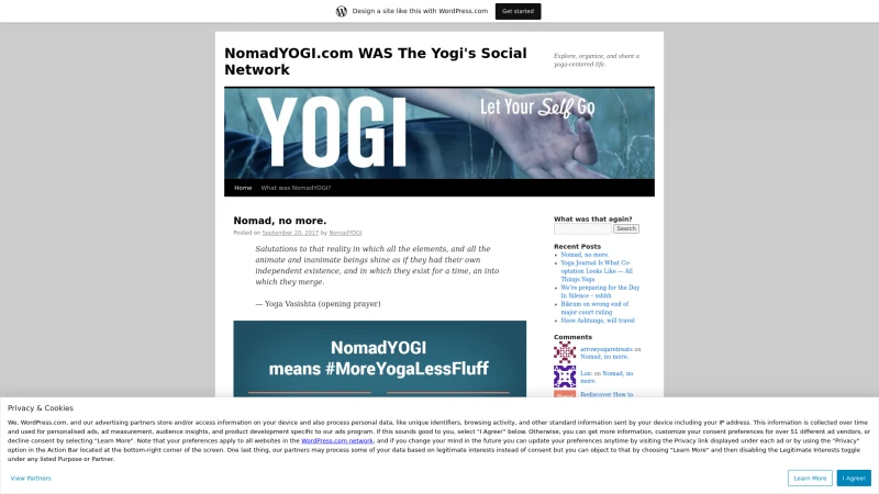 Homepage of nomadyogi