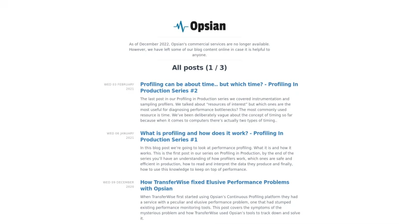 Homepage of opsian