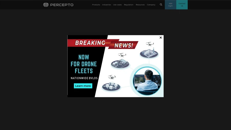 Homepage of percepto