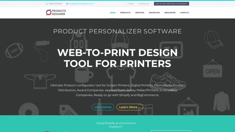 Homepage of productsdesigner