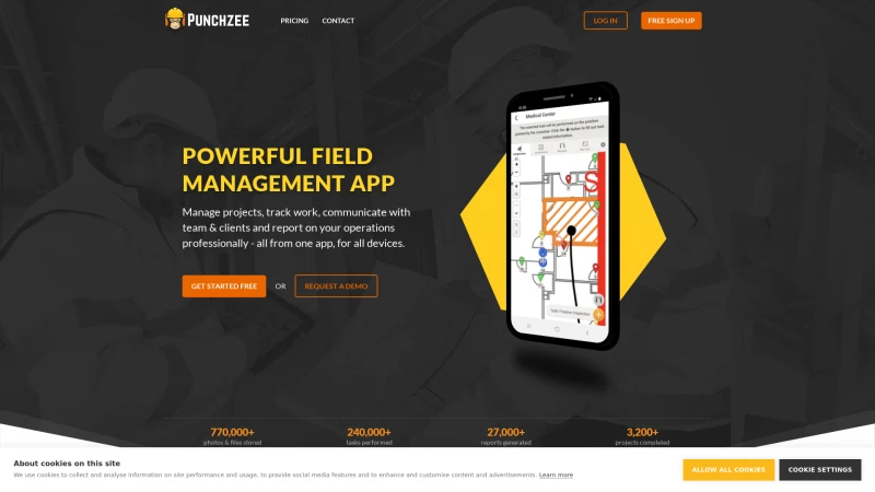 Homepage of punchzee