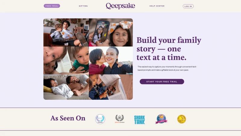 Homepage of qeepsake