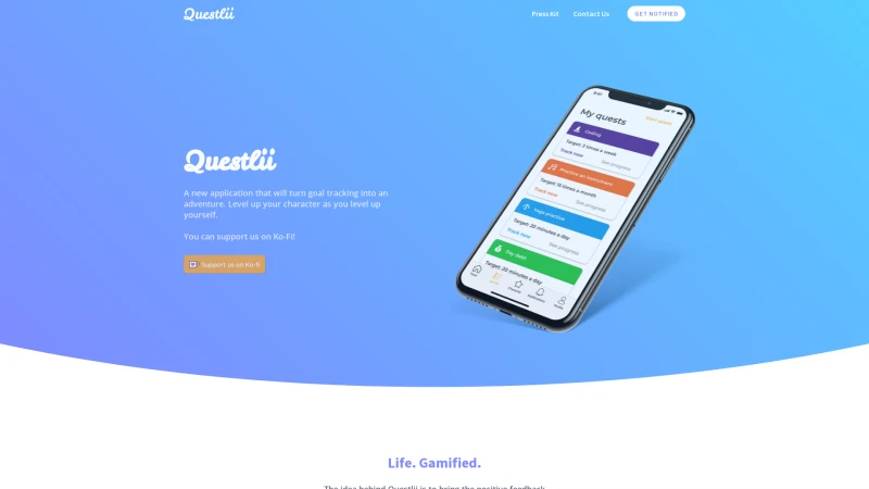 Homepage of questlii